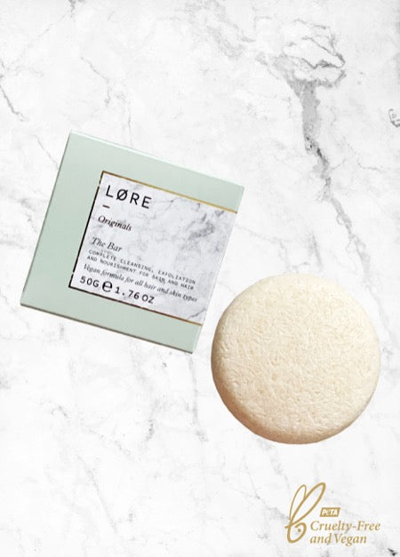 Lore Originals The Bar vegan Shampoo + Body Wash made in the UK.