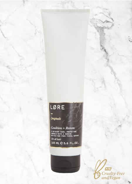 Lore Originals Condition + Restore vegan conditioner made in the UK.